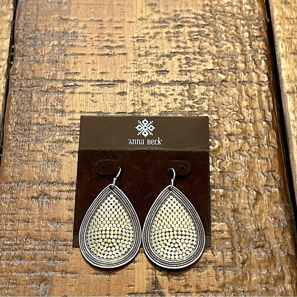 Anna Beck Two-Tone Teardrop Earrings - Picture 2 of 7